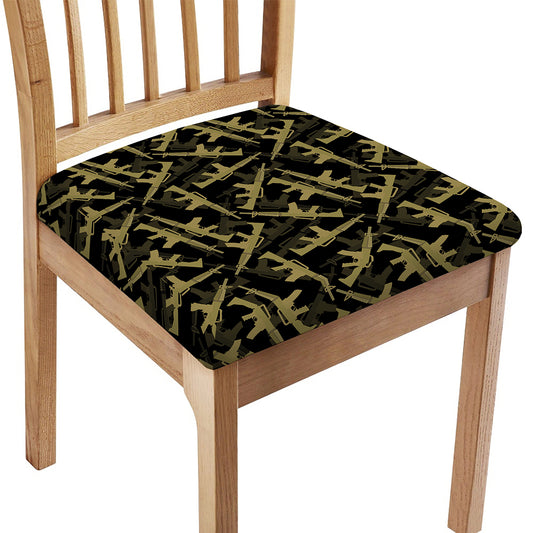 Military Guns Pattern Print Chair Cushion Cover