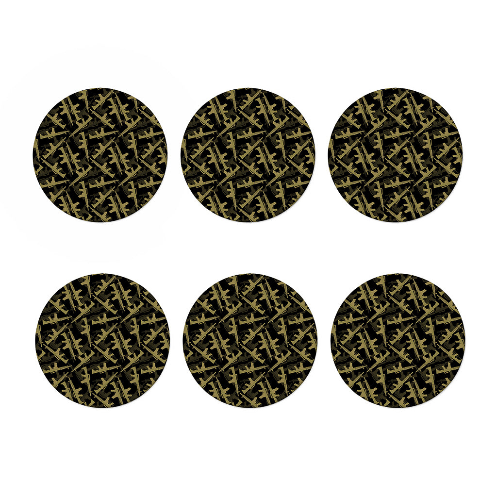 Military Guns Pattern Print Coaster Set