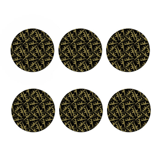 Military Guns Pattern Print Coaster Set