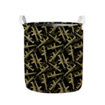 Military Guns Pattern Print Collapsible Laundry Basket