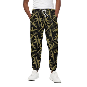 Military Guns Pattern Print Cotton Pants