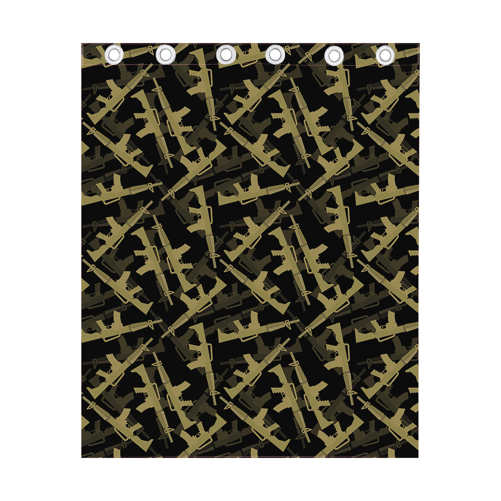 Military Guns Pattern Print Curtain