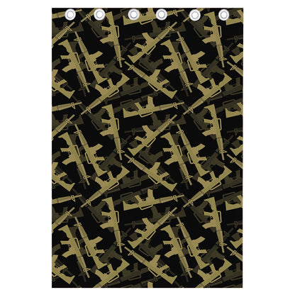 Military Guns Pattern Print Curtain
