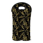 Military Guns Pattern Print Double Neoprene Wine Tote