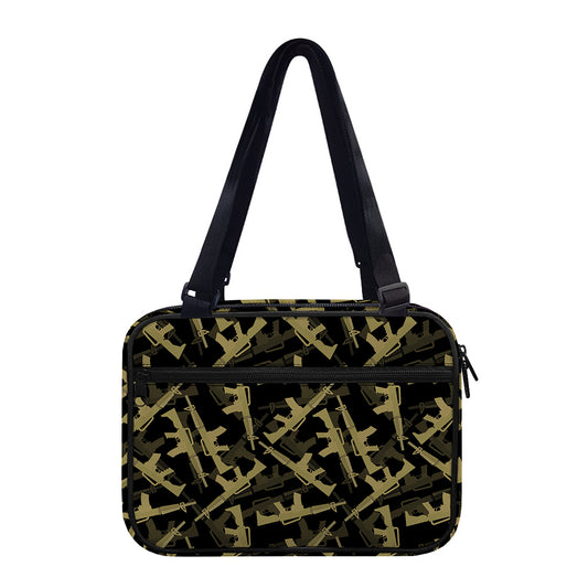 Military Guns Pattern Print Double Strap Bible Bag
