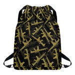 Military Guns Pattern Print Drawstring Backpack