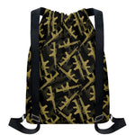 Military Guns Pattern Print Drawstring Backpack