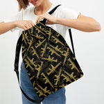 Military Guns Pattern Print Drawstring Backpack