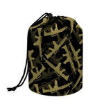 Military Guns Pattern Print Drawstring Makeup Bag