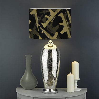 Military Guns Pattern Print Drum Lamp Shade