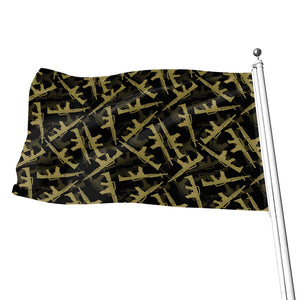 Military Guns Pattern Print Flag