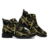 Military Guns Pattern Print Flat Ankle Boots