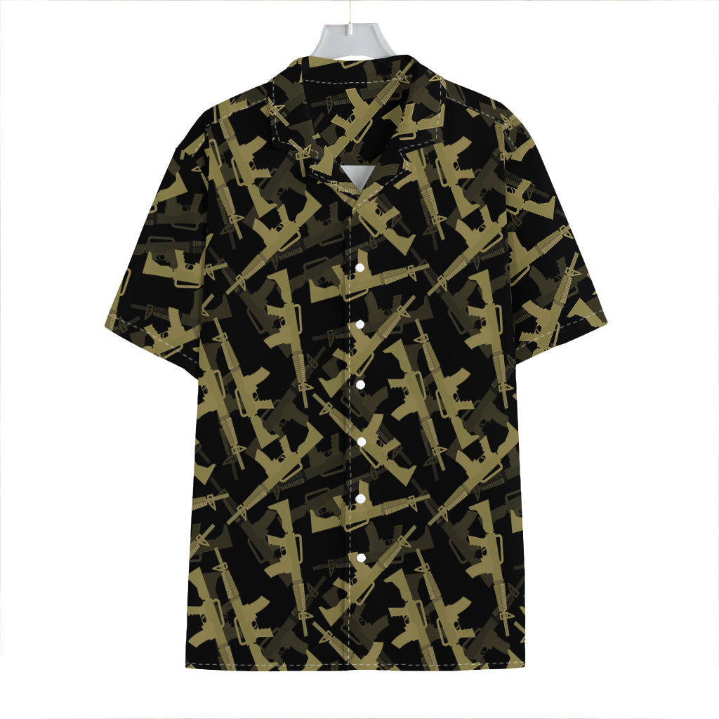 Military Guns Pattern Print Hawaiian Shirt