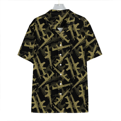 Military Guns Pattern Print Hawaiian Shirt