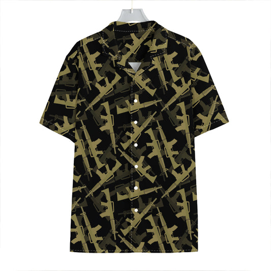 Military Guns Pattern Print Hawaiian Shirt