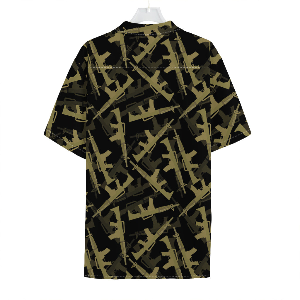Military Guns Pattern Print Hawaiian Shirt