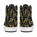 Military Guns Pattern Print High Top Leather Sneakers