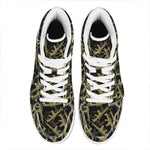 Military Guns Pattern Print High Top Leather Sneakers