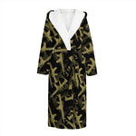 Military Guns Pattern Print Hooded Bathrobe