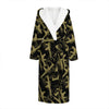 Military Guns Pattern Print Hooded Bathrobe