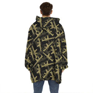 Military Guns Pattern Print Hoodie Blanket