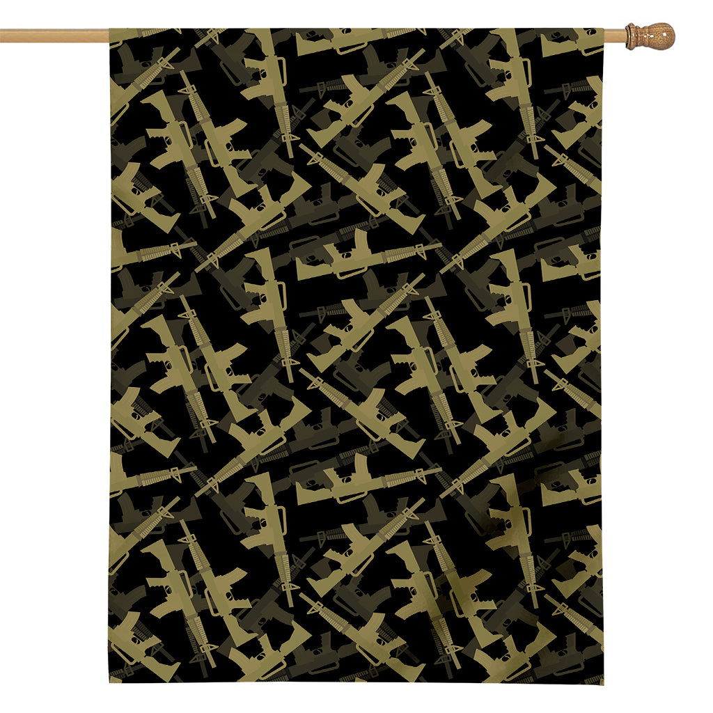Military Guns Pattern Print House Flag