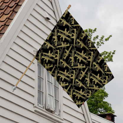 Military Guns Pattern Print House Flag