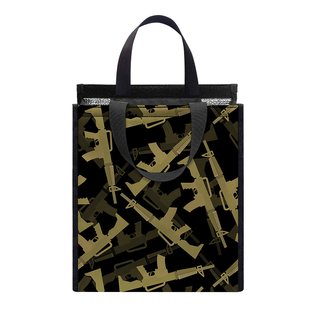 Military Guns Pattern Print Insulated Lunch Tote