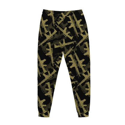 Military Guns Pattern Print Jogger Pants