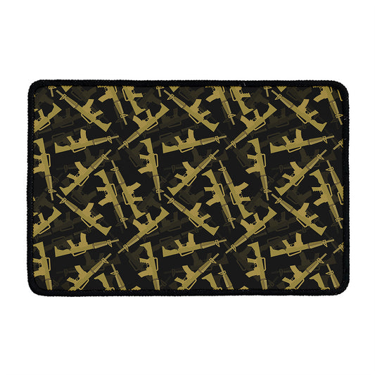 Military Guns Pattern Print Kitchen Mat
