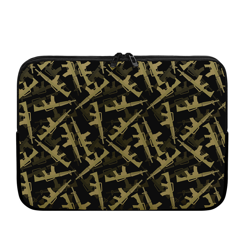 Military Guns Pattern Print Laptop Sleeve