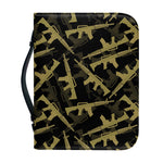 Military Guns Pattern Print Leather Bible Cover