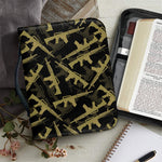 Military Guns Pattern Print Leather Bible Cover