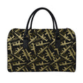 Military Guns Pattern Print Leather Duffel Bag