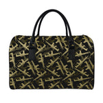 Military Guns Pattern Print Leather Duffle Bag