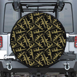 Military Guns Pattern Print Leather Spare Tire Cover