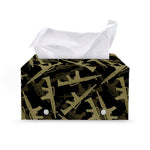 Military Guns Pattern Print Leather Tissue Box Cover