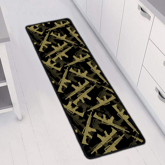 Military Guns Pattern Print Long Kitchen Mat