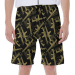Military Guns Pattern Print Men's Beach Shorts