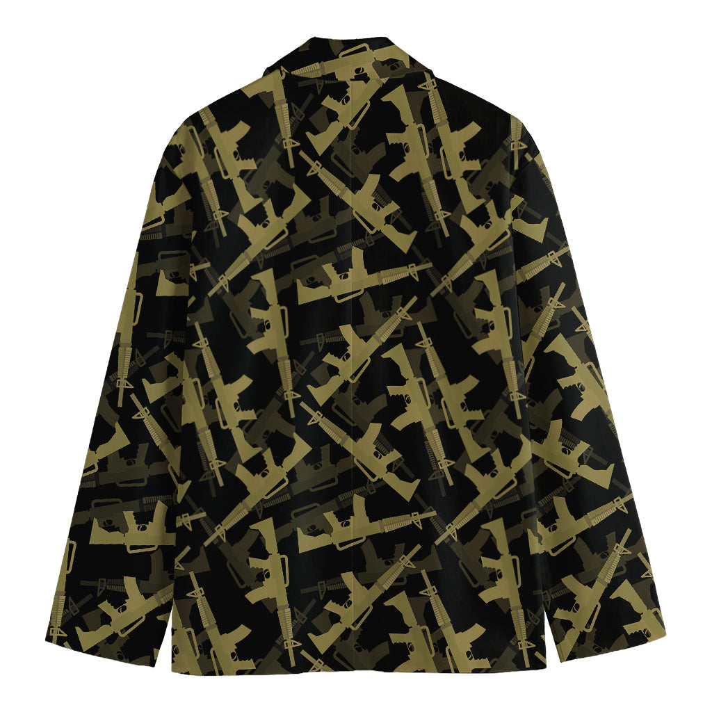 Military Guns Pattern Print Men's Blazer