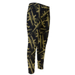 Military Guns Pattern Print Men's Compression Pants