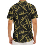 Military Guns Pattern Print Men's Deep V-Neck Shirt