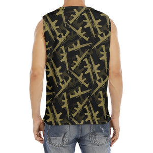 Military Guns Pattern Print Men's Fitness Tank Top