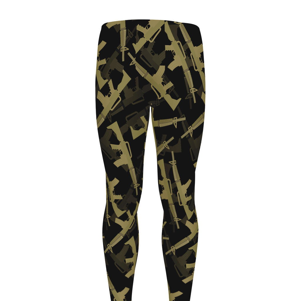 Military Guns Pattern Print Men's leggings