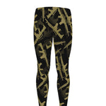 Military Guns Pattern Print Men's leggings