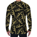 Military Guns Pattern Print Men's Long Sleeve T-Shirt