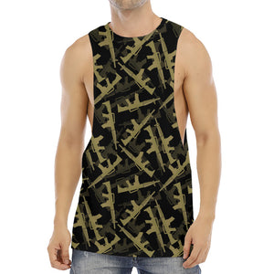 Military Guns Pattern Print Men's Muscle Tank Top