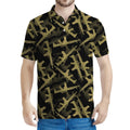 Military Guns Pattern Print Men's Polo Shirt