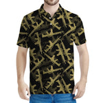 Military Guns Pattern Print Men's Polo Shirt
