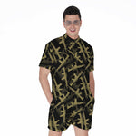 Military Guns Pattern Print Men's Rompers